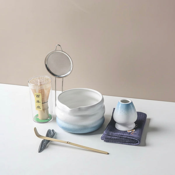 Premium Matcha Wave Tea Set - Asagi Blue